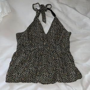 Halter Neck Floral Blouse